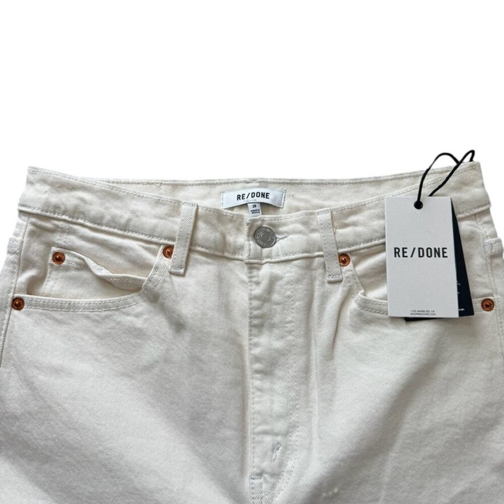 Re/Done 70s Straight Jeans Button Fly Off White Wash Size 28 - Picture 3 of 7